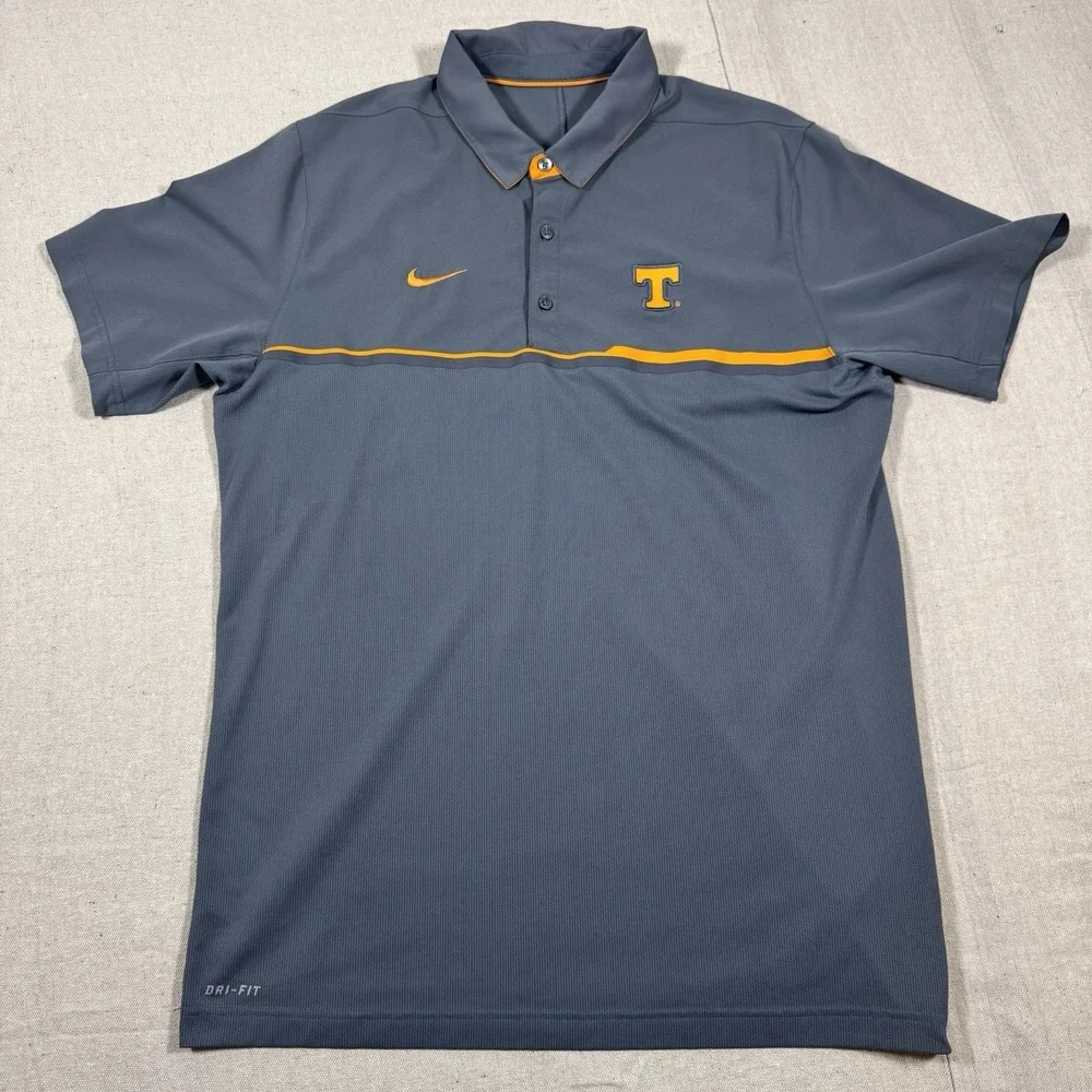 Nike‎ Dri-FIT Tennessee Volunteers Coaches Polo Shirt Large Gray Short Sleeve